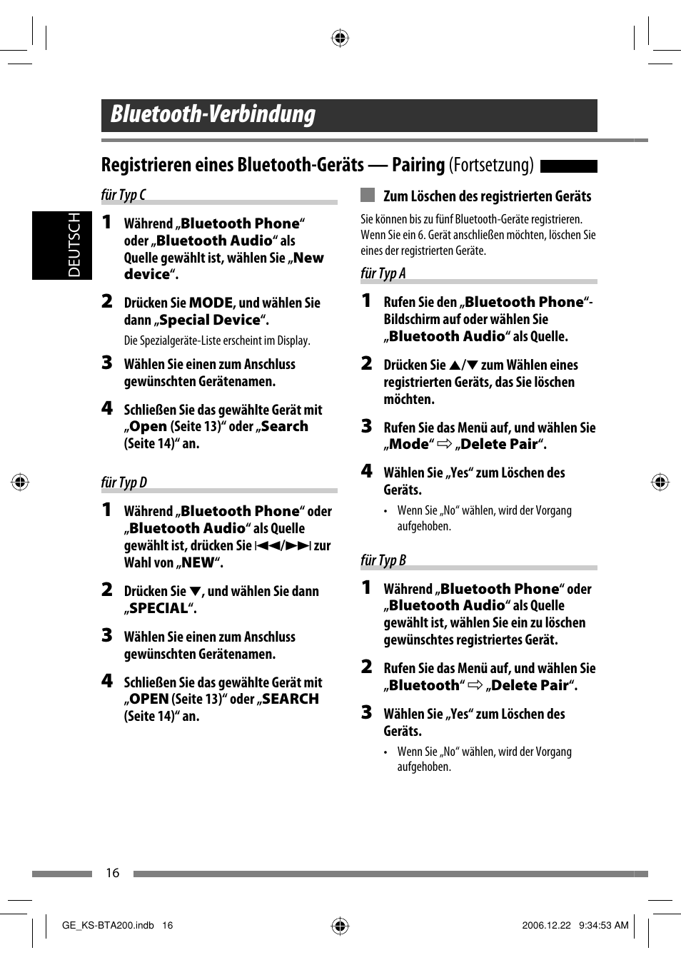 Bluetooth-verbindung | JVC KS-BTA200 User Manual | Page 50 / 293