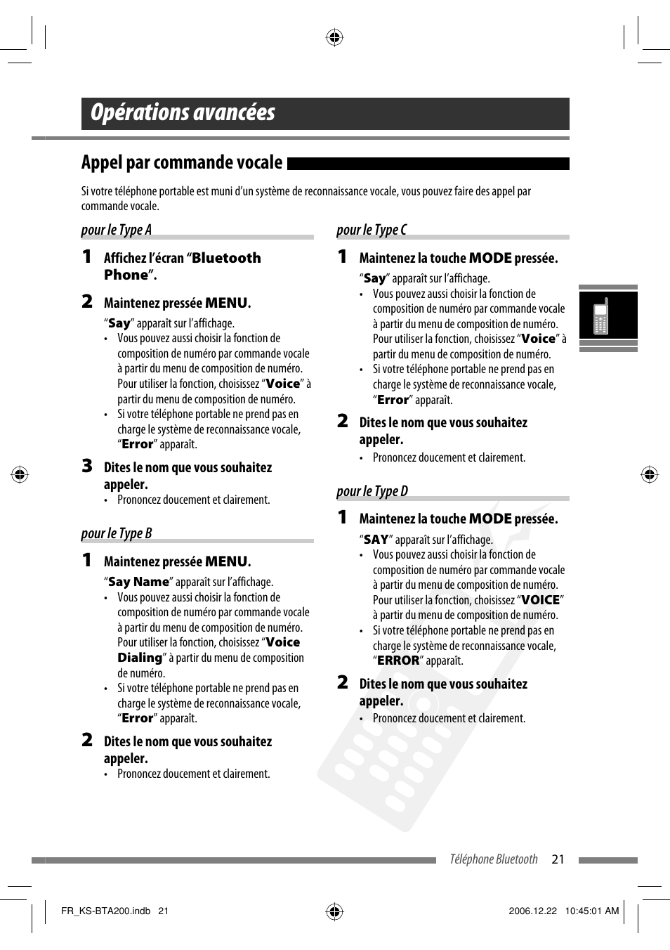 Opérations avancées, Appel par commande vocale | JVC KS-BTA200 User Manual | Page 87 / 293