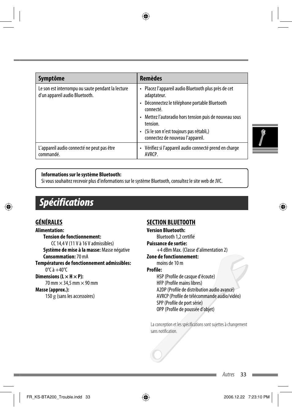 Spécifications | JVC KS-BTA200 User Manual | Page 99 / 293