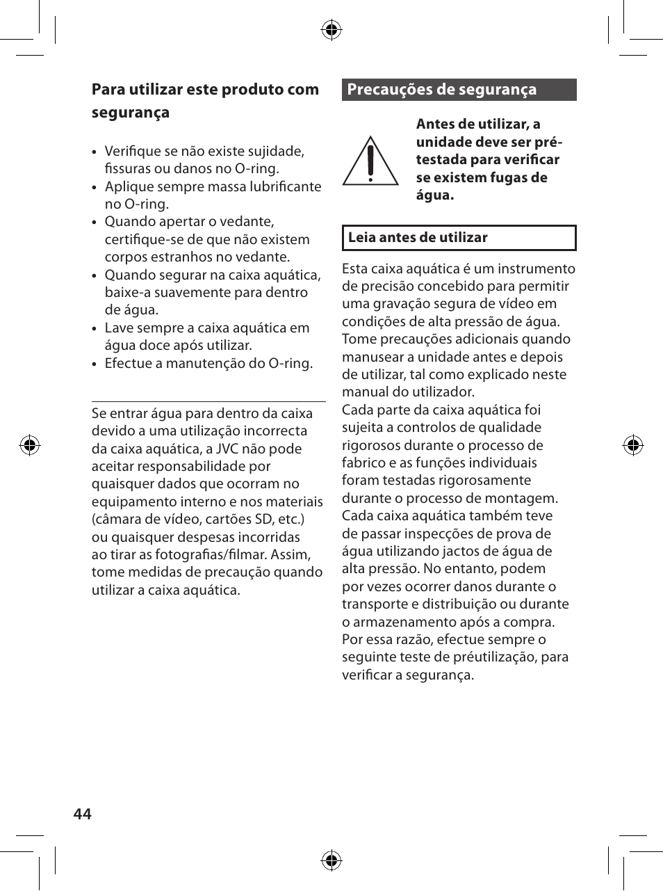 Português | JVC WR-GX001 User Manual | Page 44 / 68