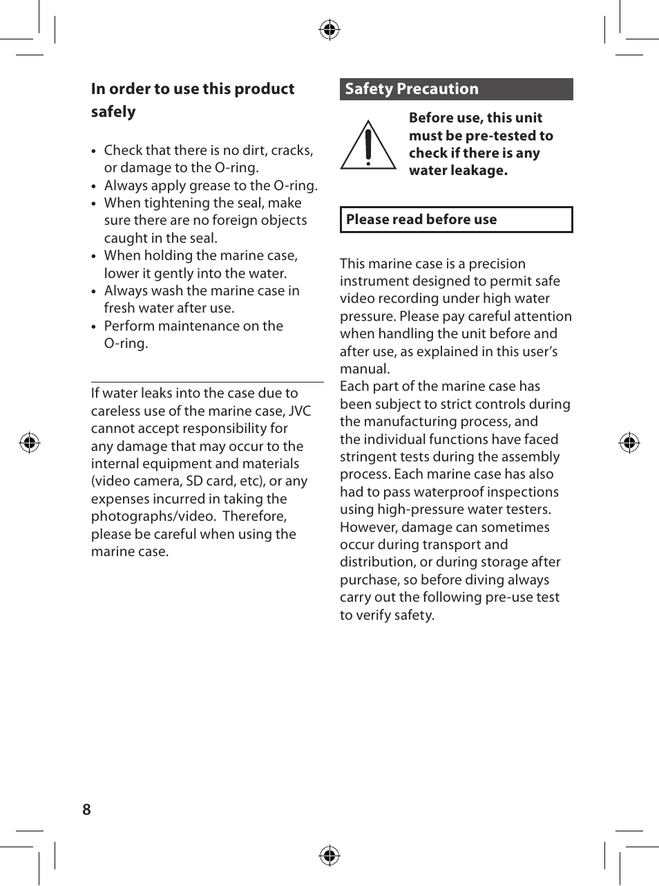 English | JVC WR-GX001 User Manual | Page 8 / 68