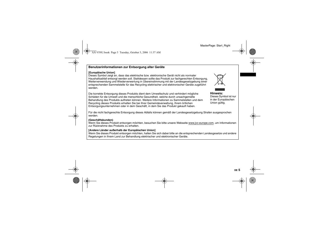 JVC AA-VF8 User Manual | Page 13 / 120