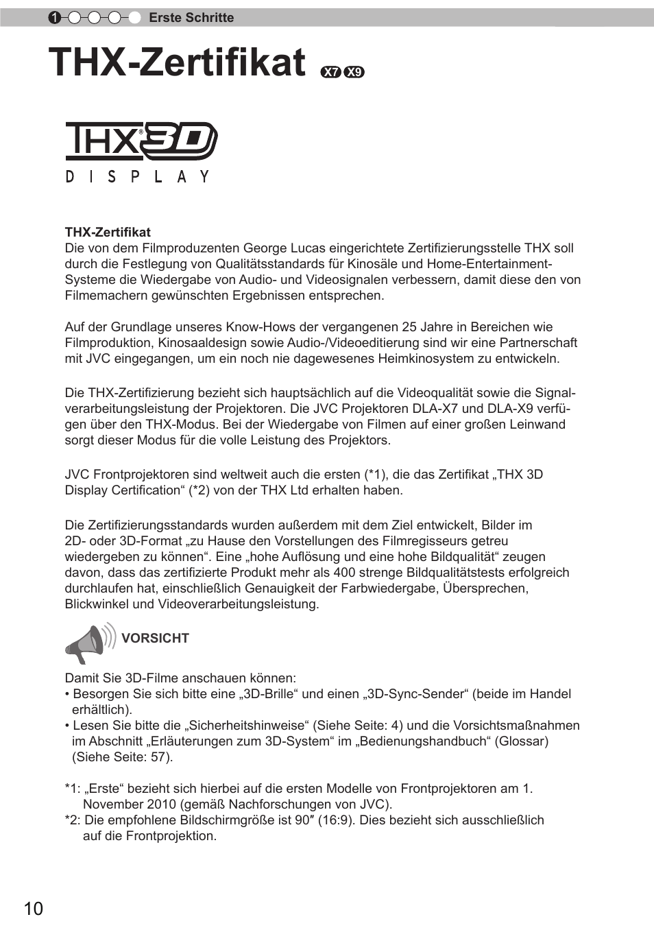 Thx certificatie, Thx-zertifikat | JVC DLA-X9 User Manual | Page 10 / 233