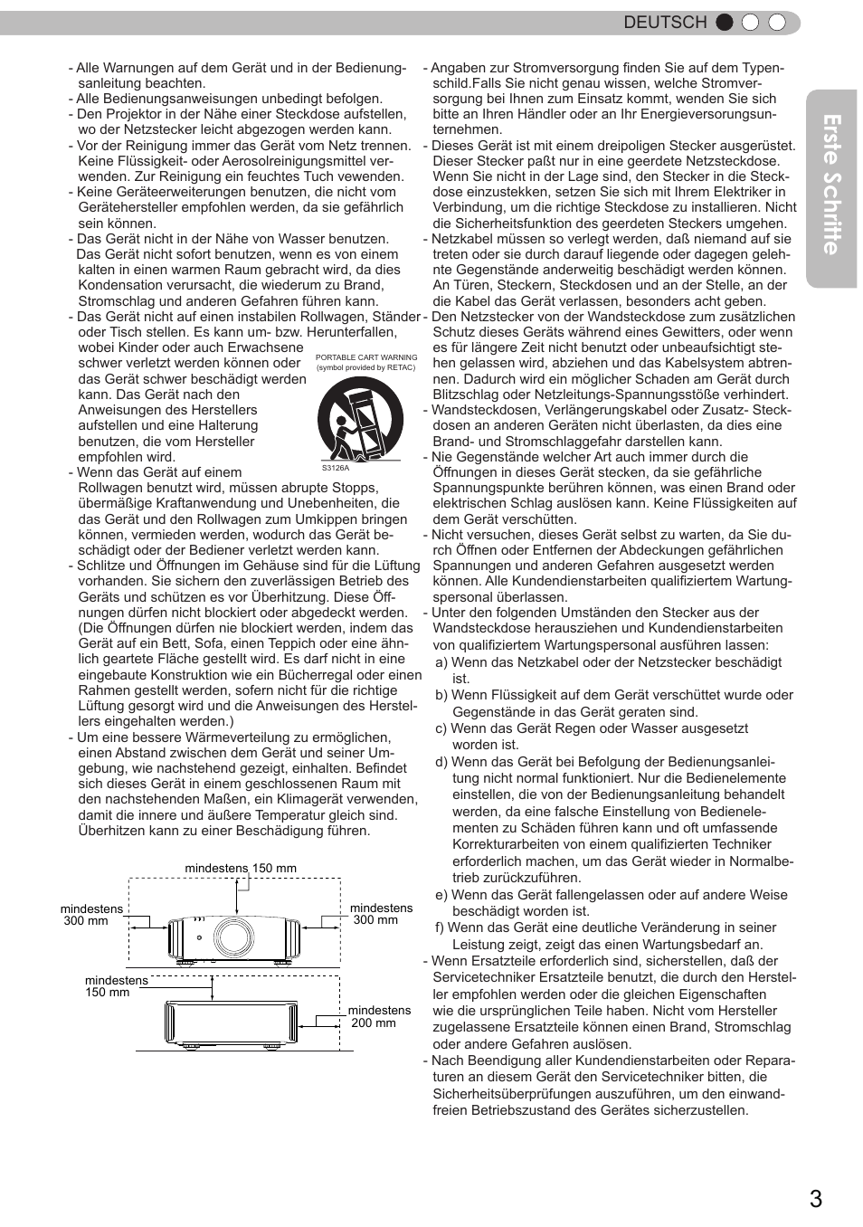Erste schritte, Deutsch | JVC DLA-X9 User Manual | Page 3 / 233
