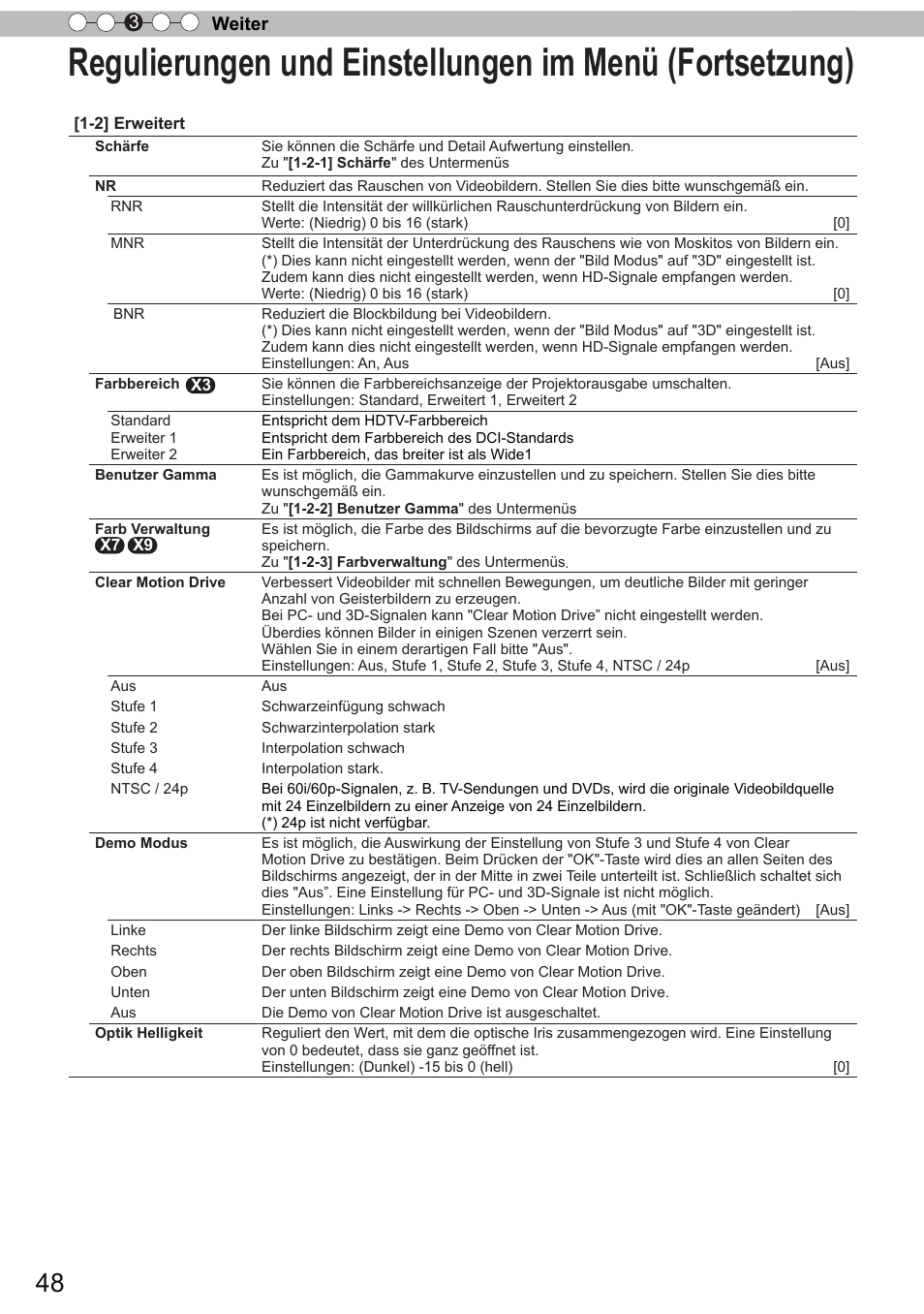 Weiter 3 | JVC DLA-X9 User Manual | Page 48 / 233