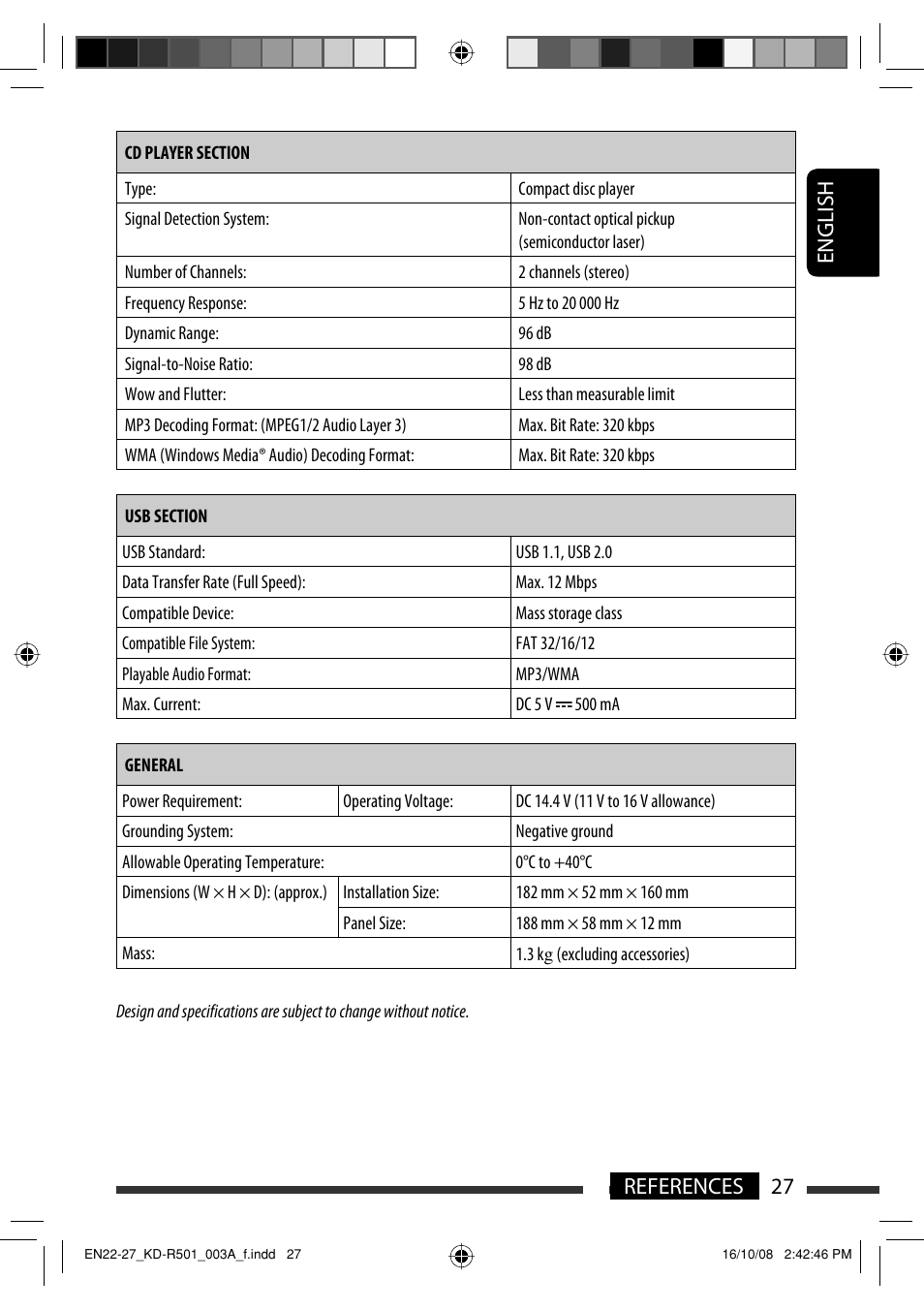 English 27 references | JVC KD-R402 User Manual | Page 27 / 107