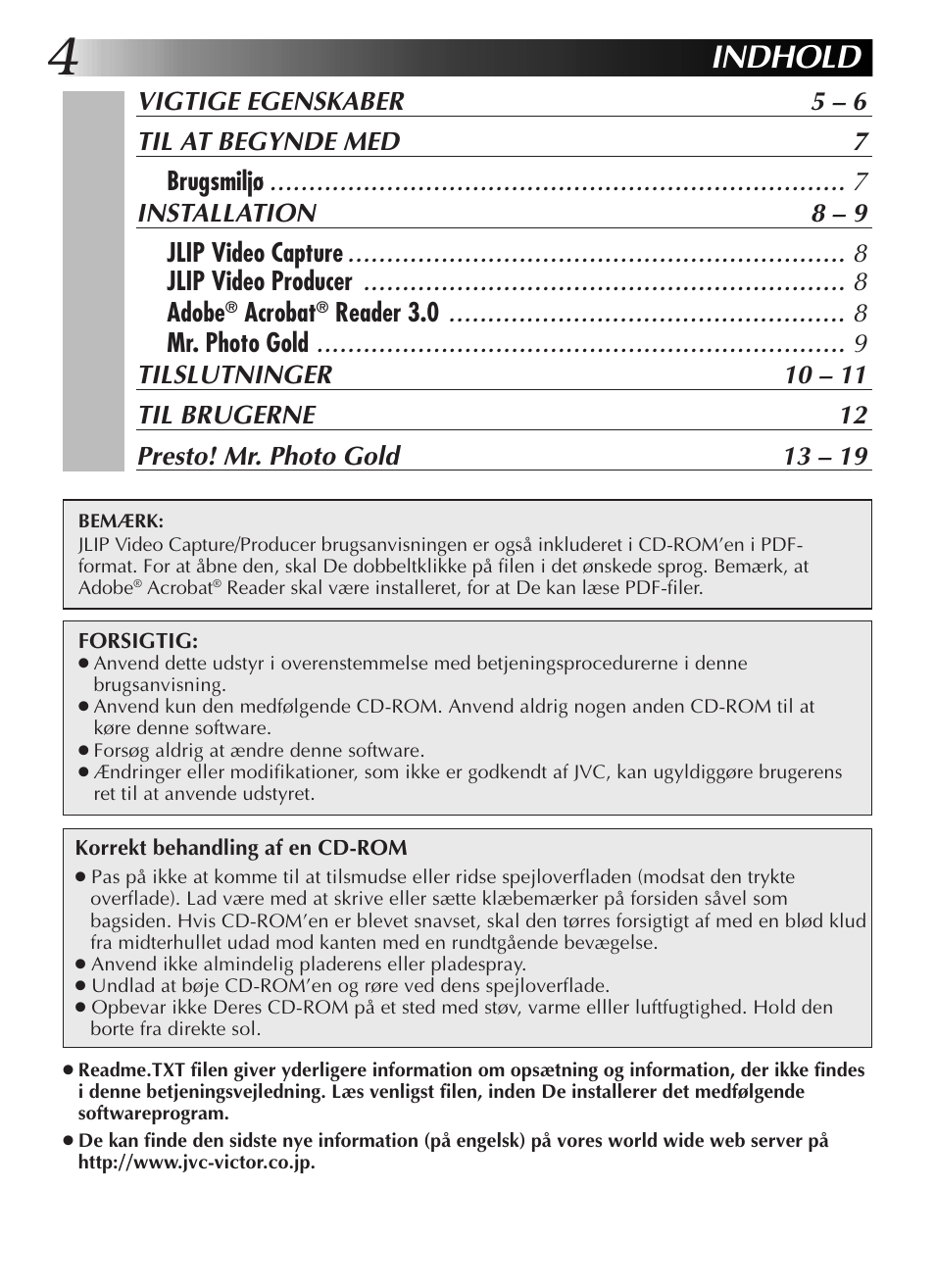 Indhold, Acrobat | JVC GR-DVL9200 User Manual | Page 114 / 220