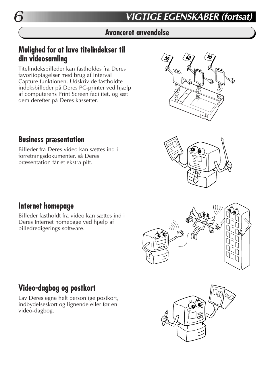 Vigtige egenskaber (fortsat) | JVC GR-DVL9200 User Manual | Page 116 / 220