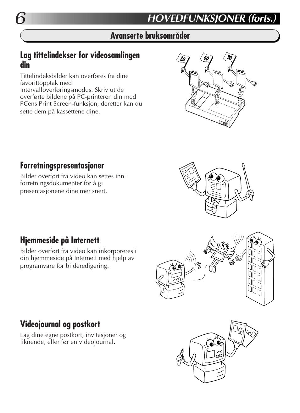 Hovedfunksjoner (forts.) | JVC GR-DVL9200 User Manual | Page 170 / 220