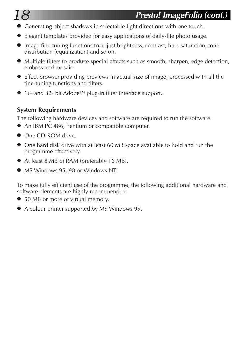 Presto! imagefolio (cont.) | JVC GR-DVL9200 User Manual | Page 20 / 220