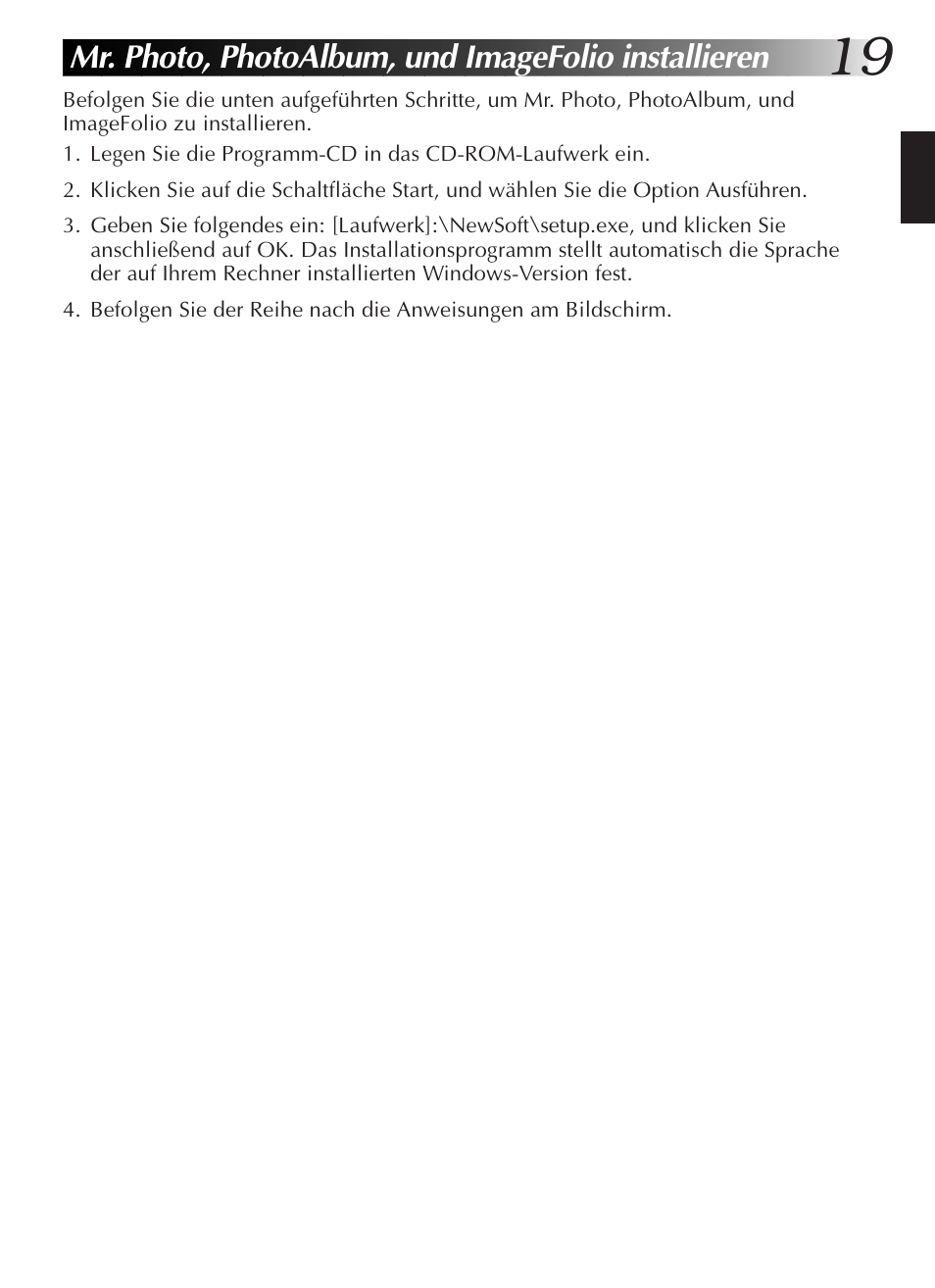 Mr. photo, photoalbum, und imagefolio installieren | JVC GR-DVL9200 User Manual | Page 39 / 220