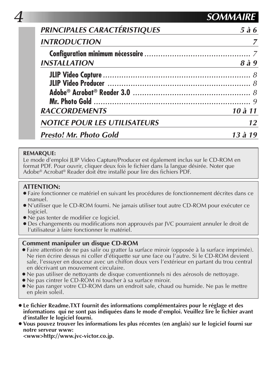 Sommaire, Acrobat | JVC GR-DVL9200 User Manual | Page 42 / 220