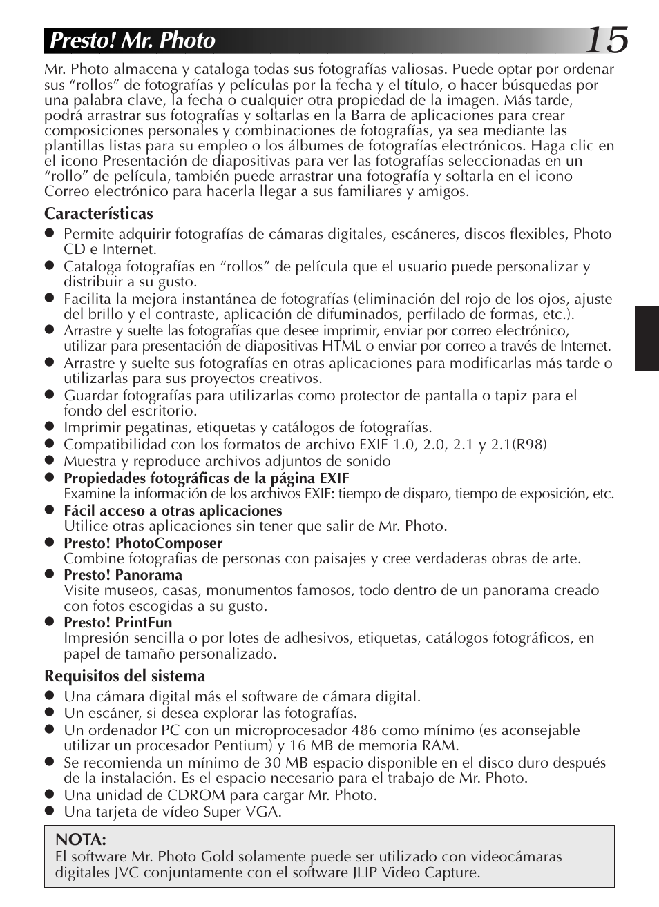 Presto! mr. photo | JVC GR-DVL9200 User Manual | Page 89 / 220
