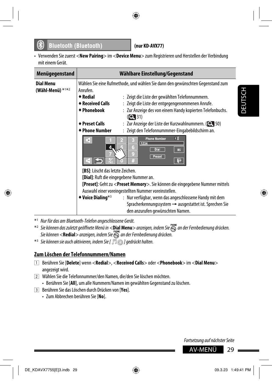 29 av-menü deutsch | JVC KD-AVX77 User Manual | Page 103 / 292