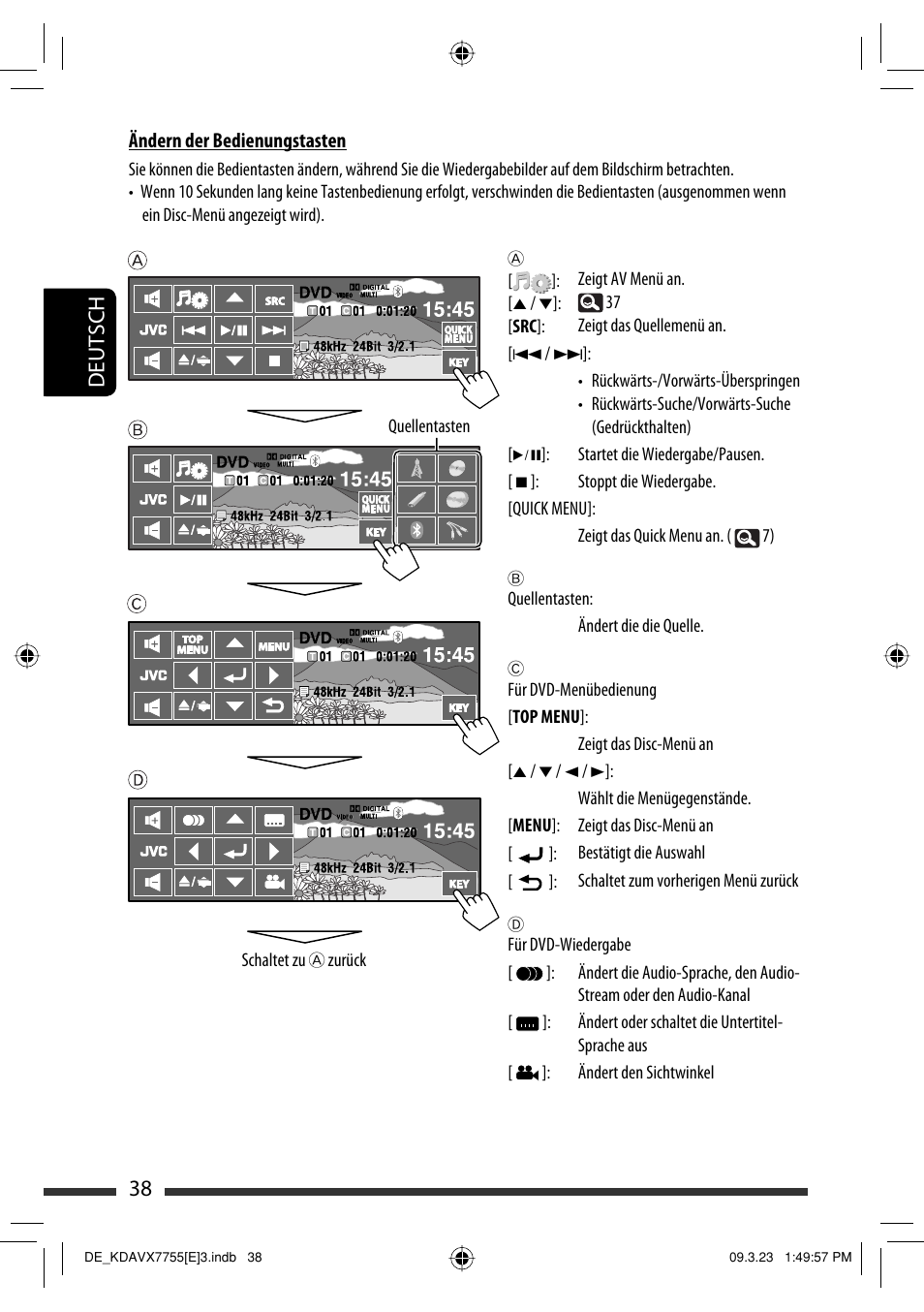 38 deutsch | JVC KD-AVX77 User Manual | Page 112 / 292