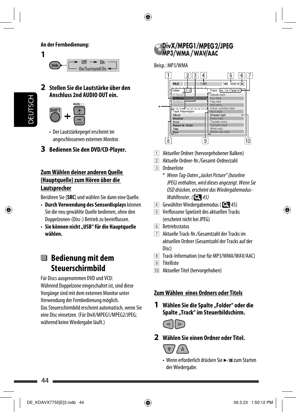 Bedienung mit dem steuerschirmbild | JVC KD-AVX77 User Manual | Page 118 / 292