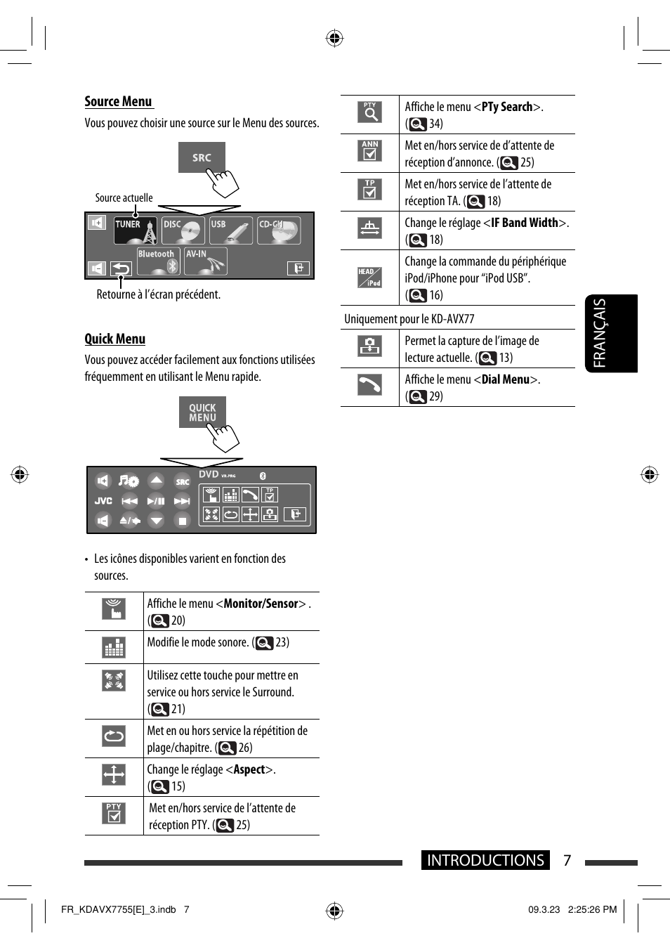 7introductions français | JVC KD-AVX77 User Manual | Page 153 / 292