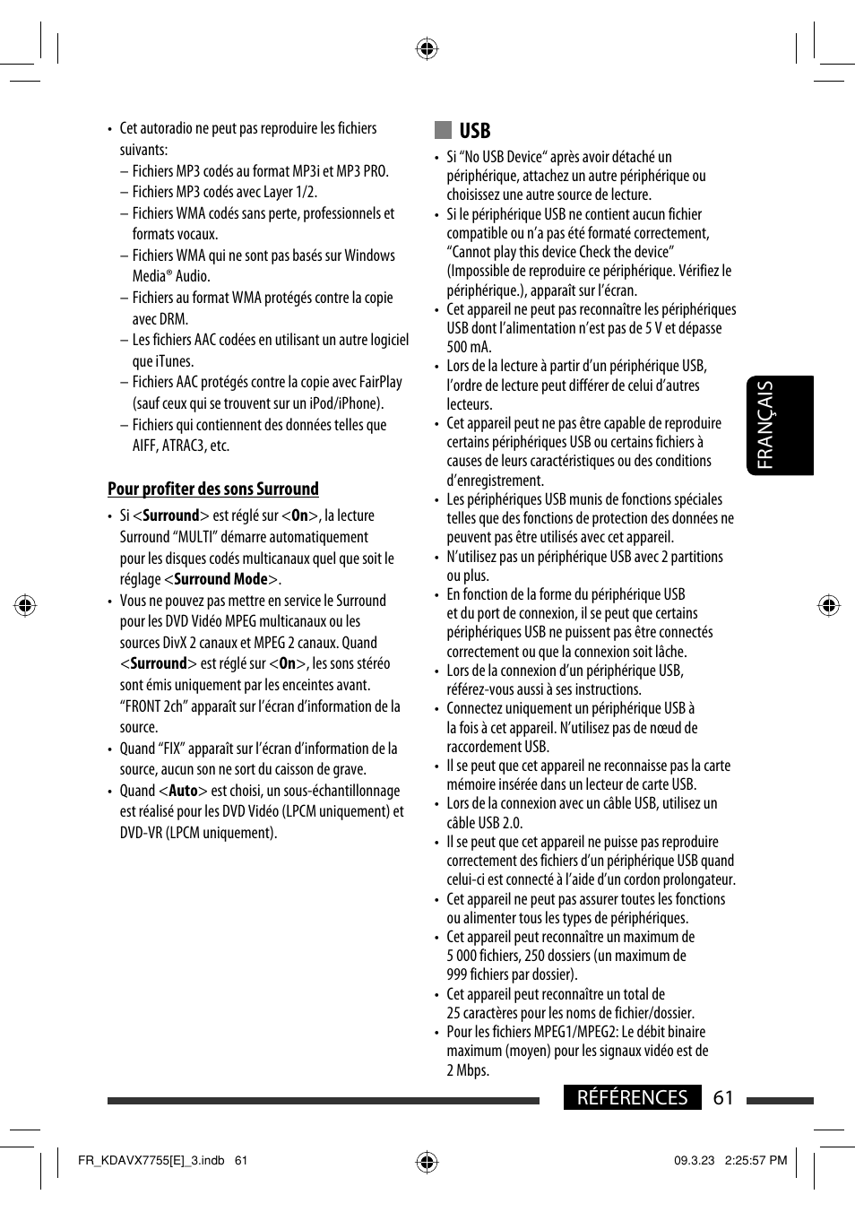 61 références français | JVC KD-AVX77 User Manual | Page 207 / 292