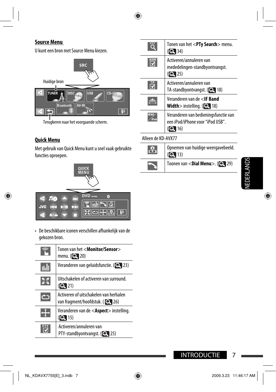 7introductie nederlands | JVC KD-AVX77 User Manual | Page 225 / 292