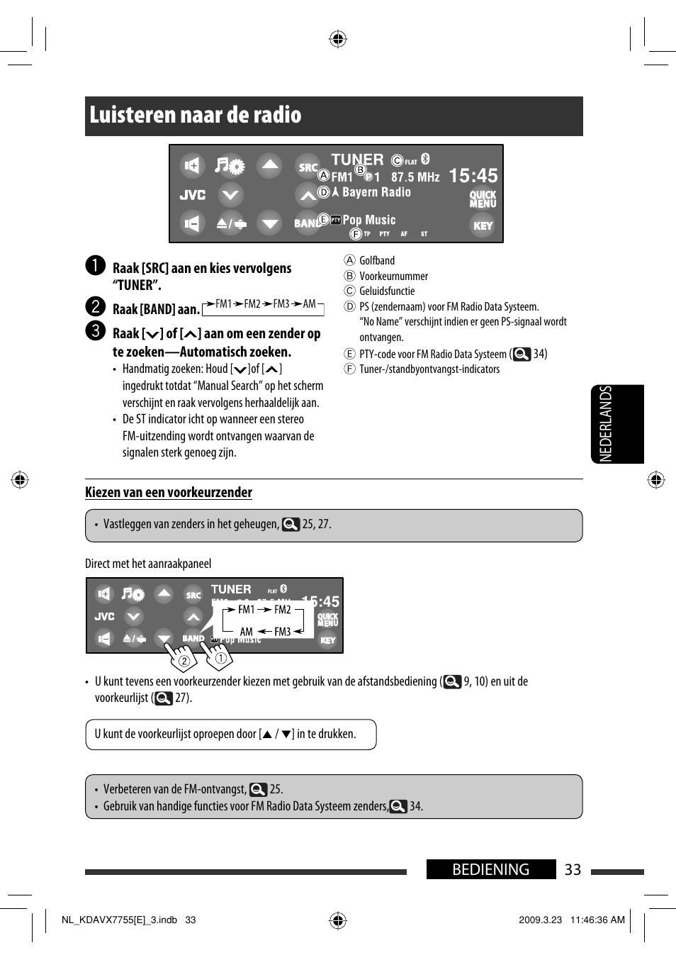 Luisteren naar de radio | JVC KD-AVX77 User Manual | Page 251 / 292