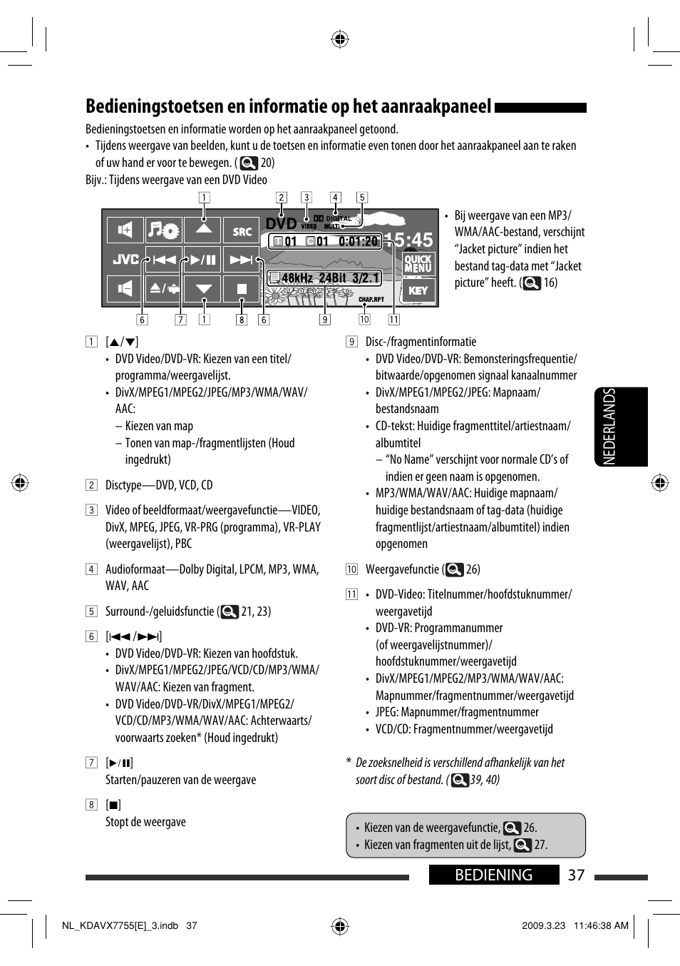 37 bediening nederlands | JVC KD-AVX77 User Manual | Page 255 / 292