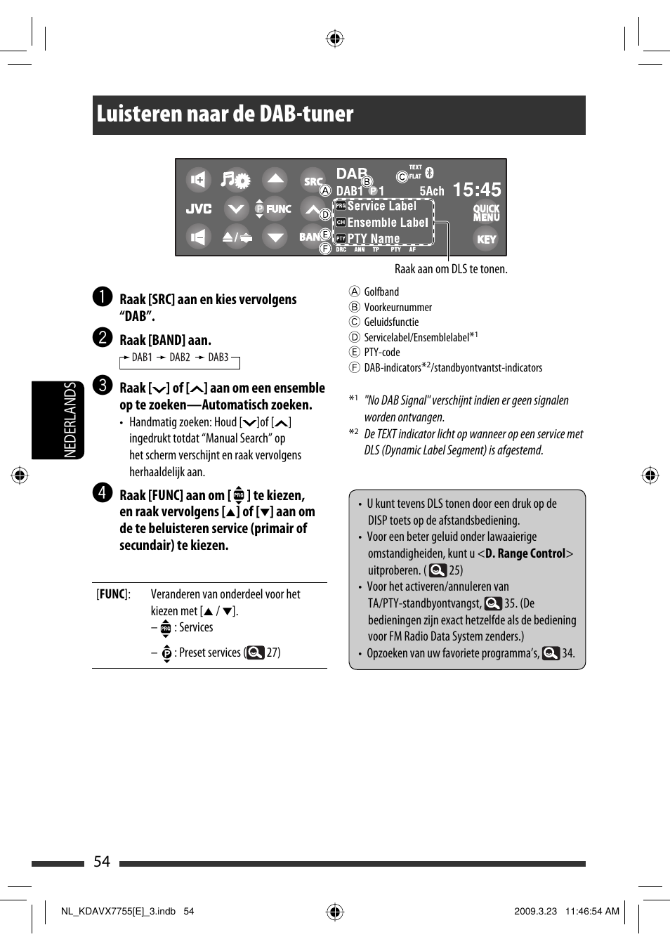 Luisteren naar de dab-tuner, Nederlands | JVC KD-AVX77 User Manual | Page 272 / 292