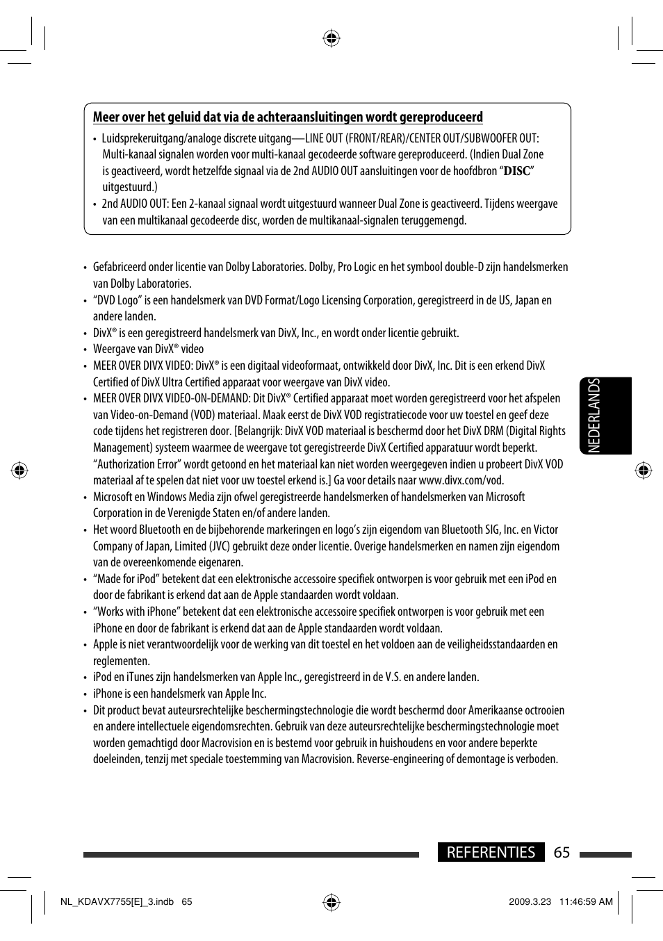 65 referenties nederlands | JVC KD-AVX77 User Manual | Page 283 / 292