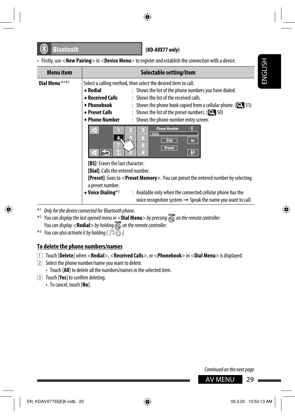 29 av menu english | JVC KD-AVX77 User Manual | Page 31 / 292