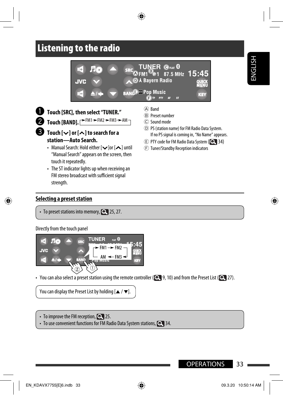 Operations, Listening to the radio | JVC KD-AVX77 User Manual | Page 35 / 292