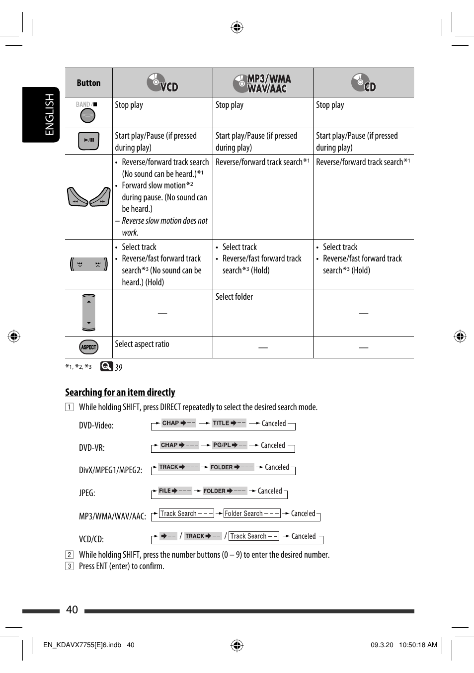 40 english, Searching for an item directly | JVC KD-AVX77 User Manual | Page 42 / 292