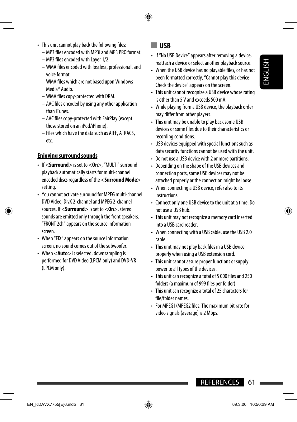 61 references english | JVC KD-AVX77 User Manual | Page 63 / 292