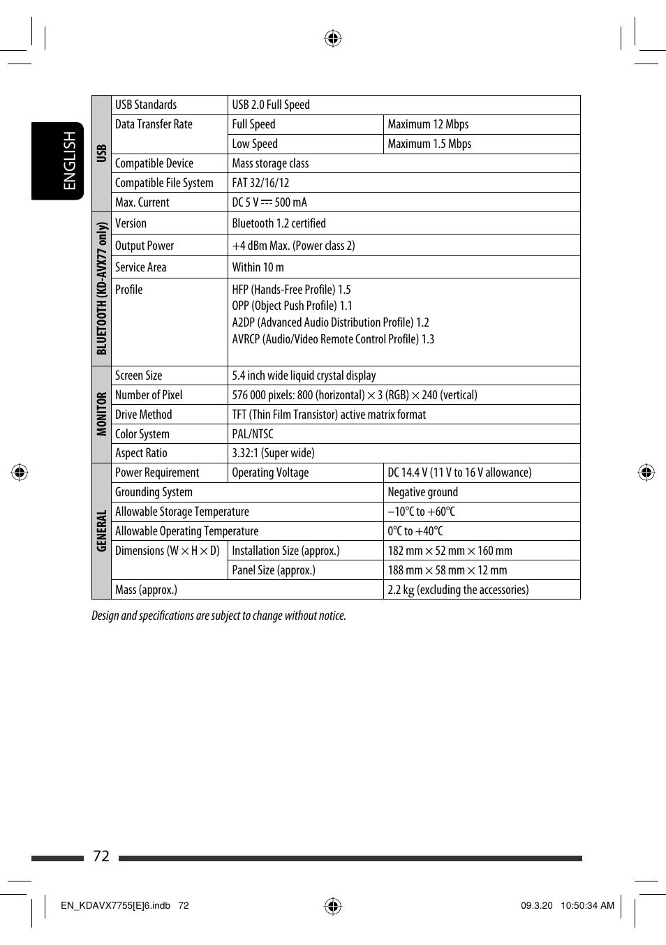 72 english | JVC KD-AVX77 User Manual | Page 74 / 292