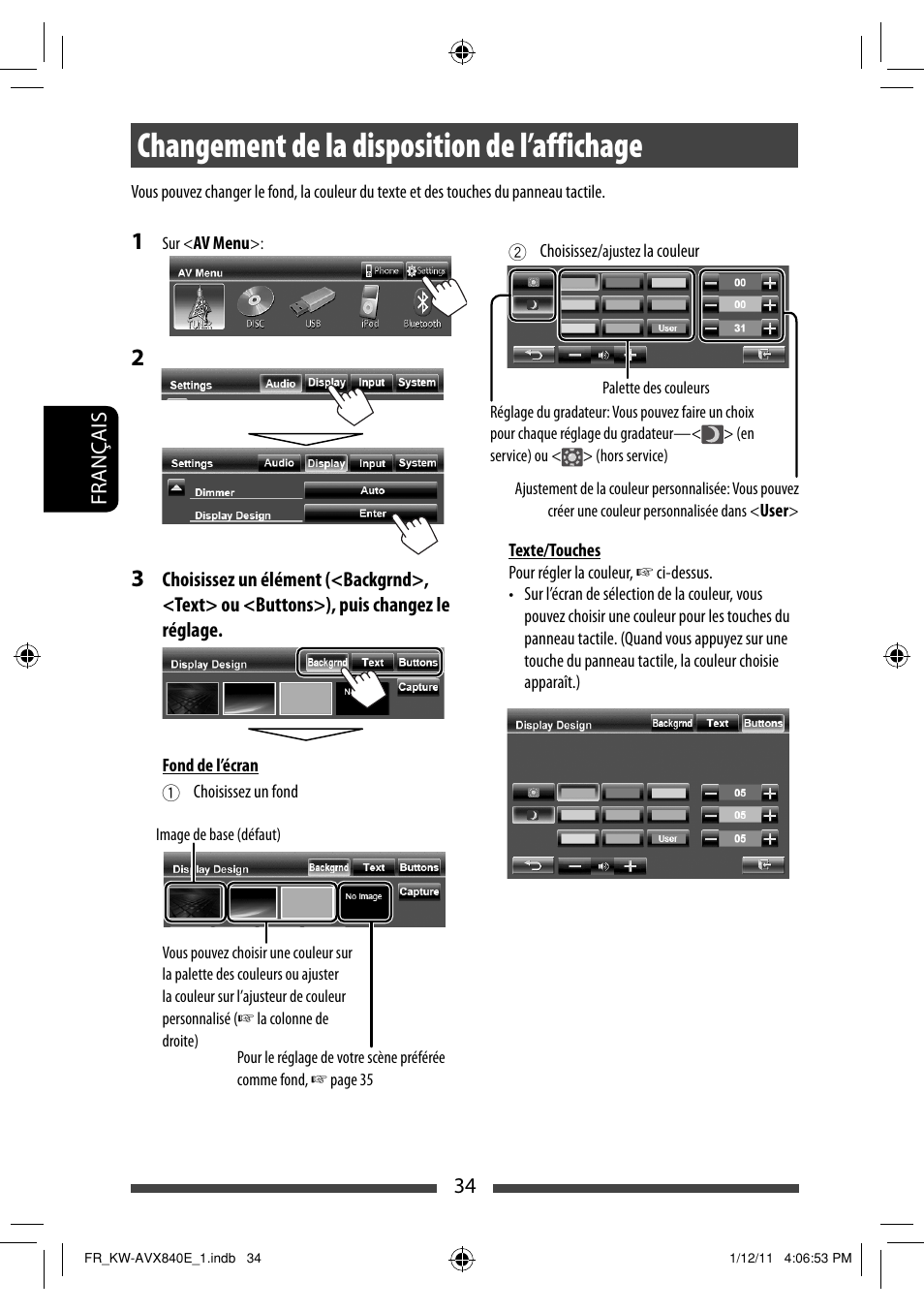 Changement de la disposition de l’affichage | JVC KW-AVX840 User Manual | Page 162 / 261