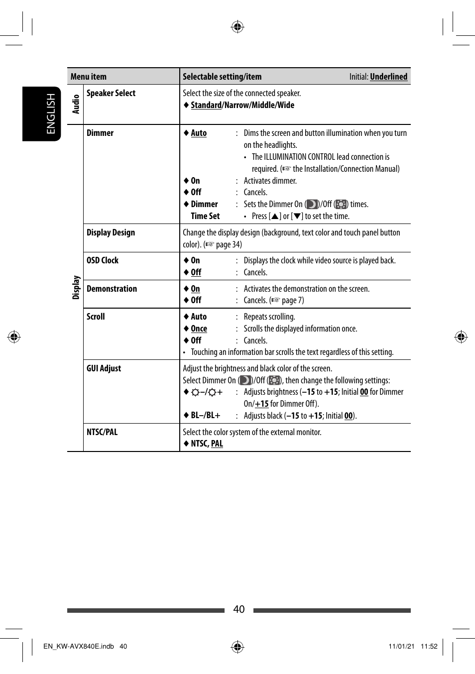 JVC KW-AVX840 User Manual | Page 40 / 261