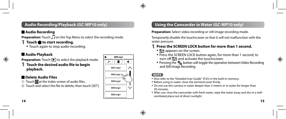 JVC GC-WP10 User Manual | Page 8 / 45