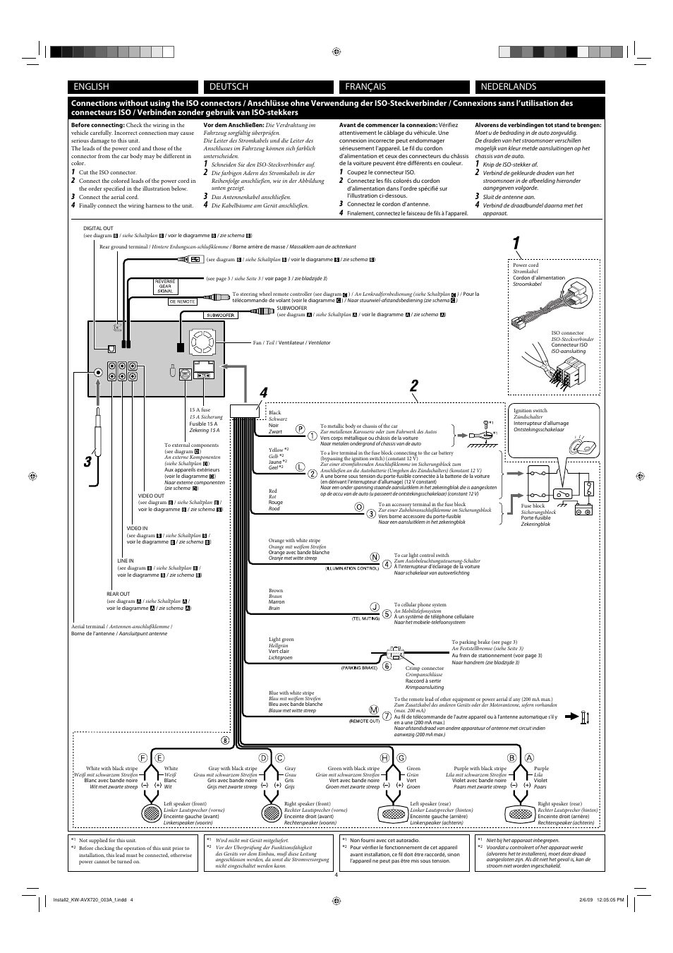English, Français deutsch nederlands | JVC KW-AVX720 User Manual | Page 4 / 6