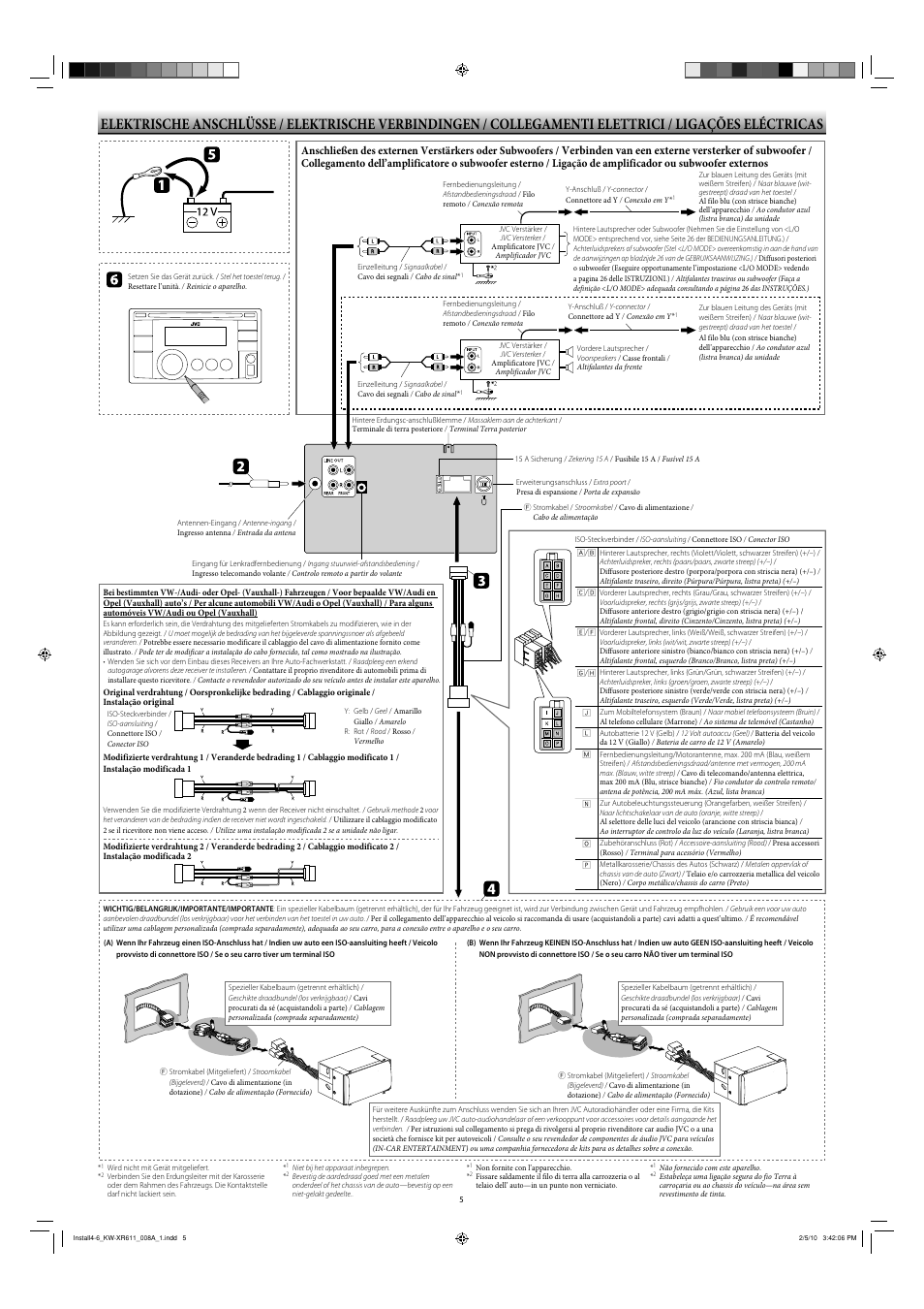Verbinden van een externe versterker of subwoofer | JVC KW-XR611 User Manual | Page 5 / 6