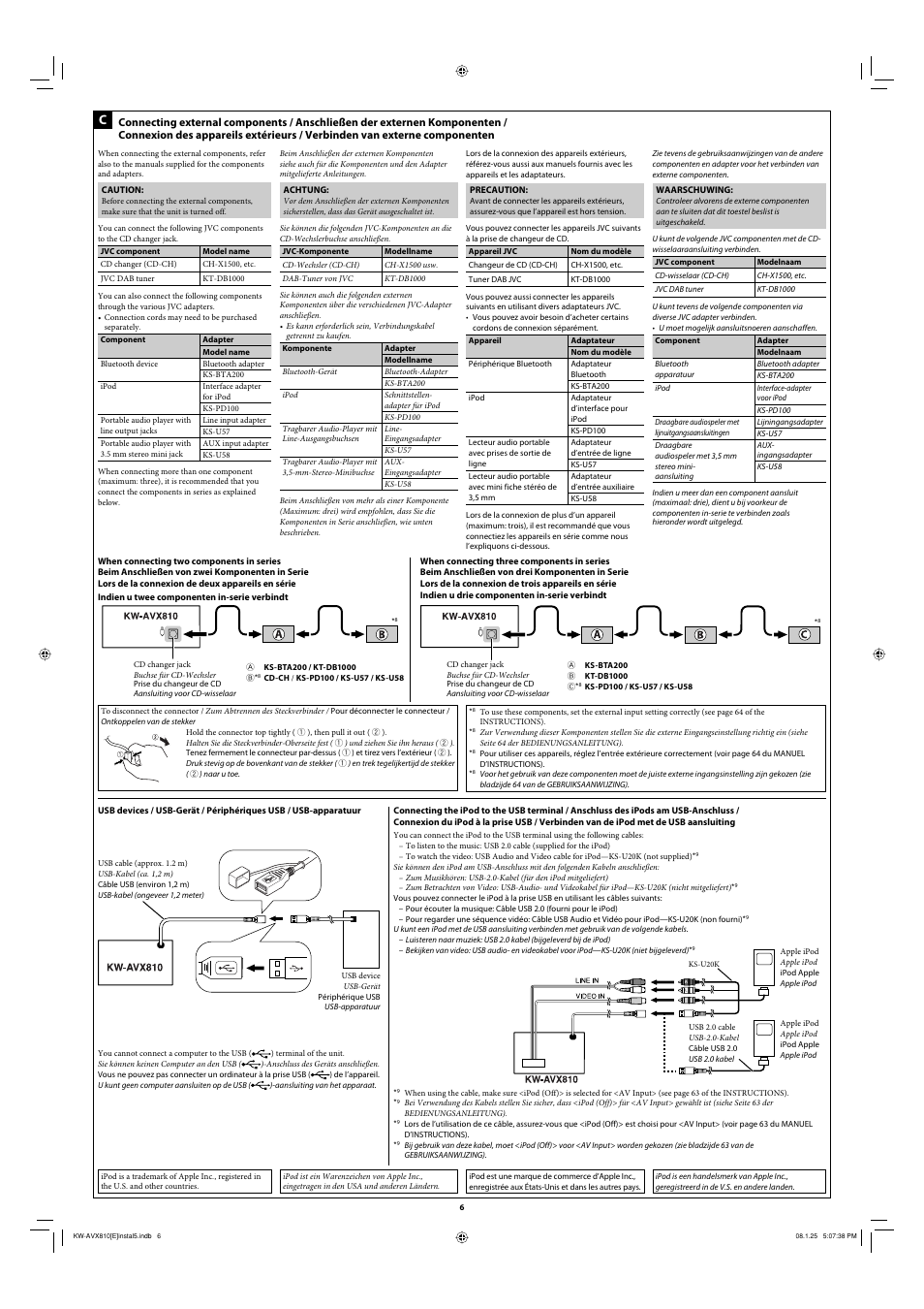 JVC KW-AVX810 User Manual | Page 6 / 6