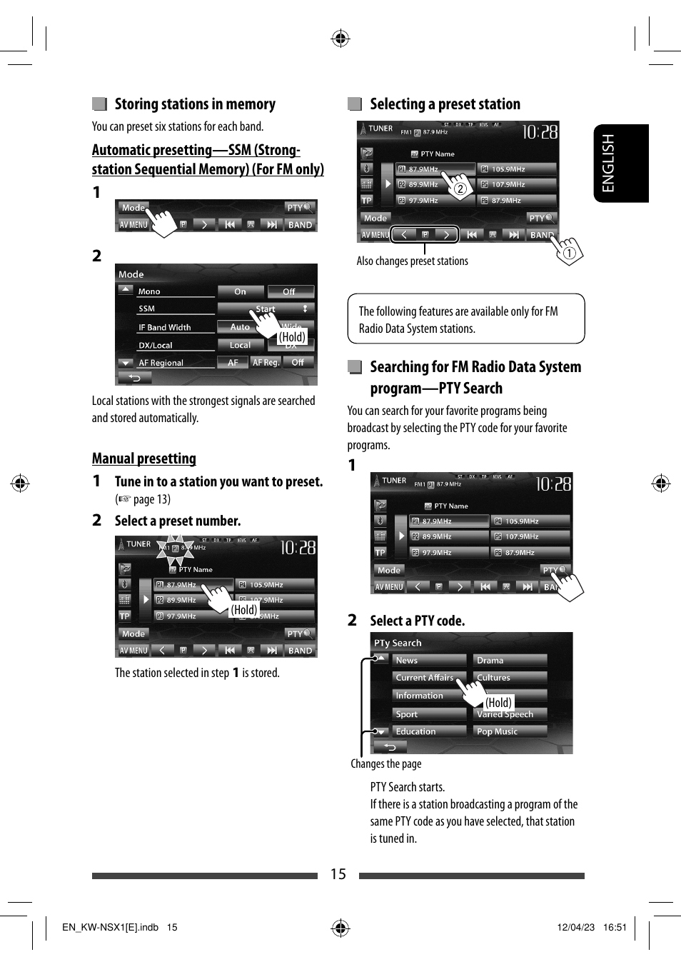 JVC KW-NSX1 User Manual | Page 15 / 282