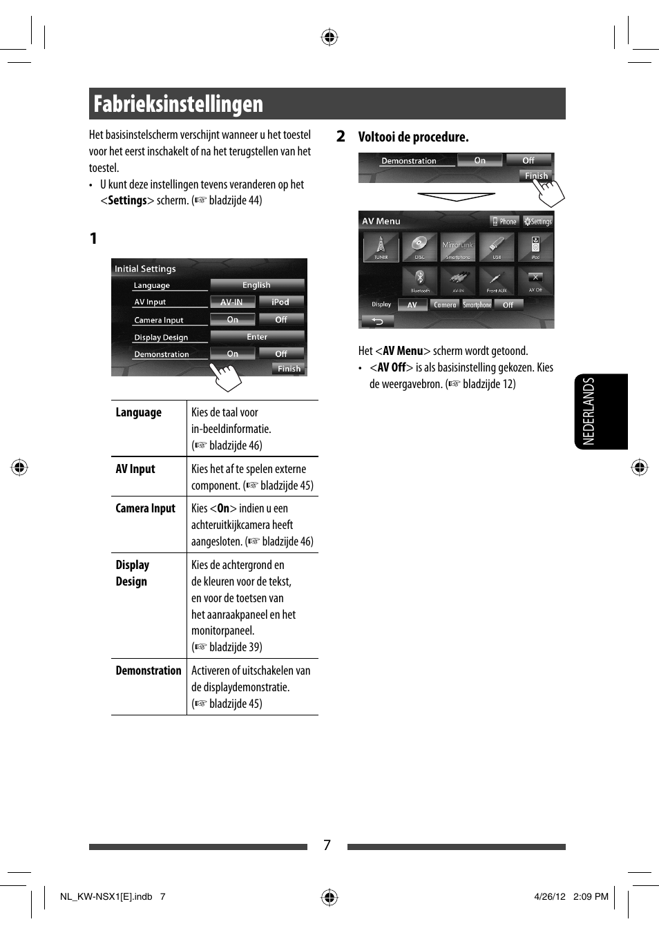 Fabrieksinstellingen | JVC KW-NSX1 User Manual | Page 217 / 282