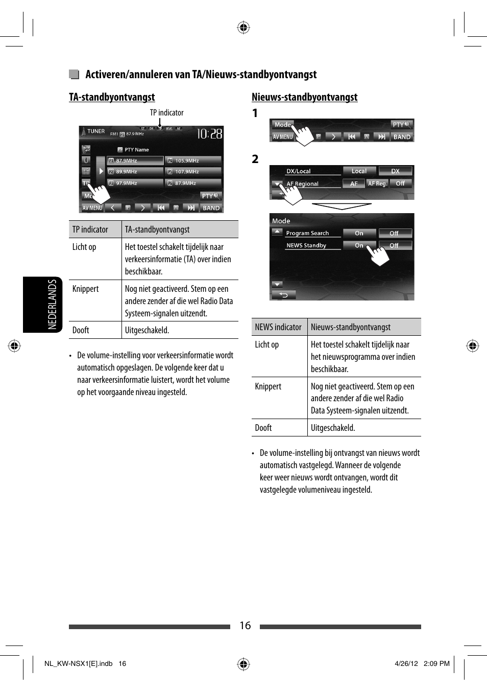 Activeren/annuleren van ta/nieuws-standbyontvangst | JVC KW-NSX1 User Manual | Page 226 / 282