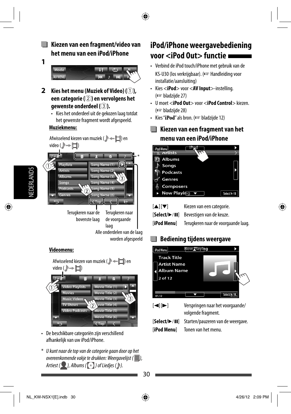 Bediening tijdens weergave | JVC KW-NSX1 User Manual | Page 240 / 282