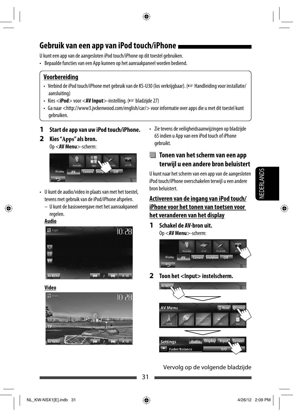 Gebruik van een app van ipod touch/iphone | JVC KW-NSX1 User Manual | Page 241 / 282