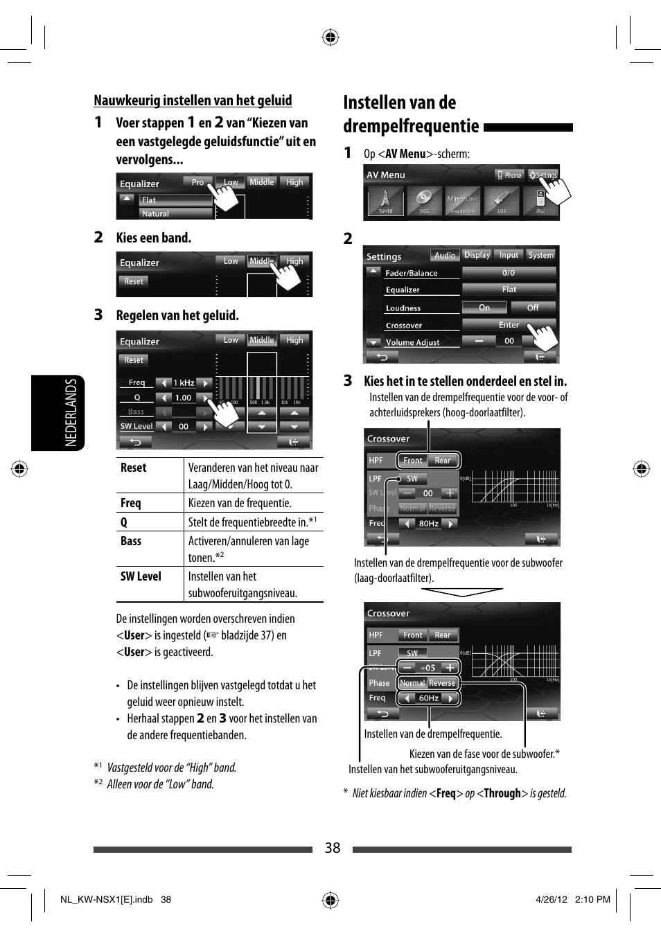 Instellen van de drempelfrequentie | JVC KW-NSX1 User Manual | Page 248 / 282