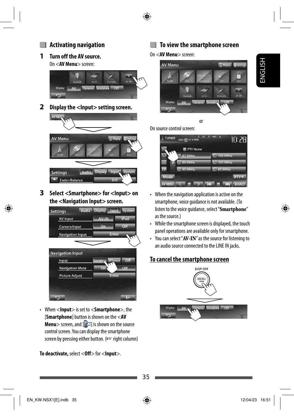 Activating navigation | JVC KW-NSX1 User Manual | Page 35 / 282