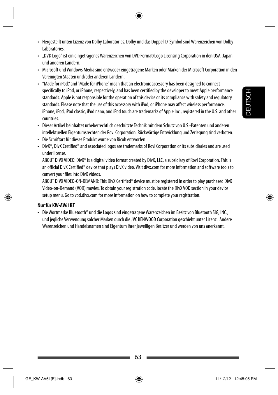 63 deut sch | JVC KW-AV61BT User Manual | Page 131 / 277