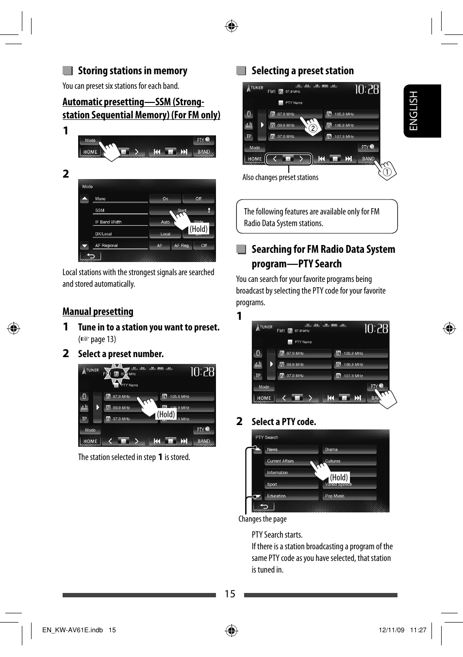 JVC KW-AV61BT User Manual | Page 15 / 277