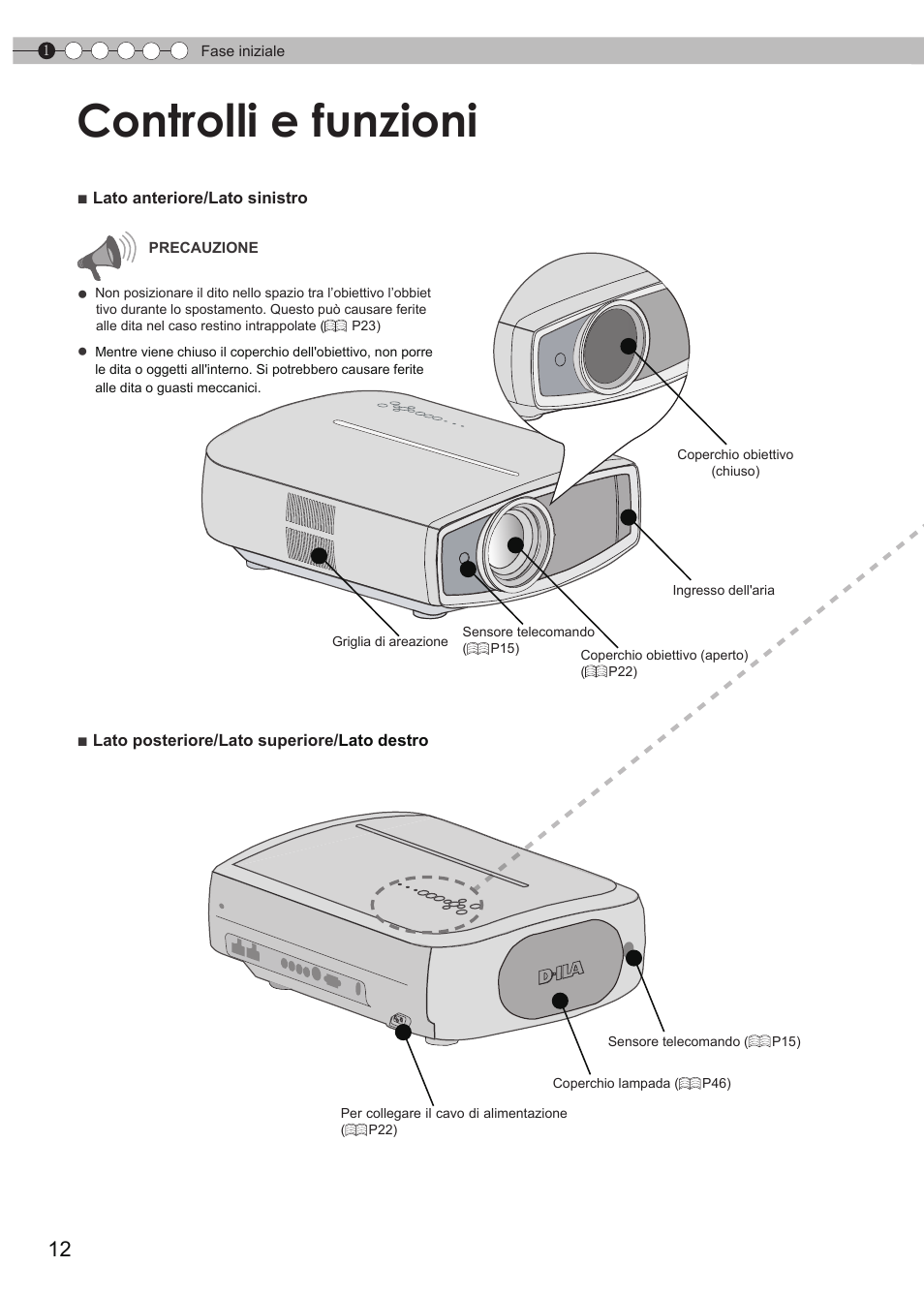 Controlli e funzioni | JVC DLA-HD550 User Manual | Page 70 / 175