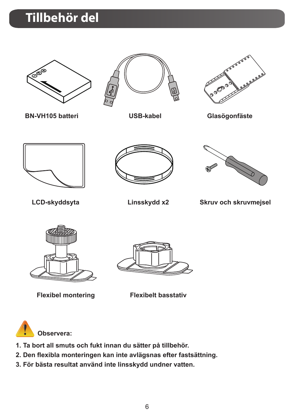 Tillbehör del | JVC GC-XA1 BE User Manual | Page 178 / 210