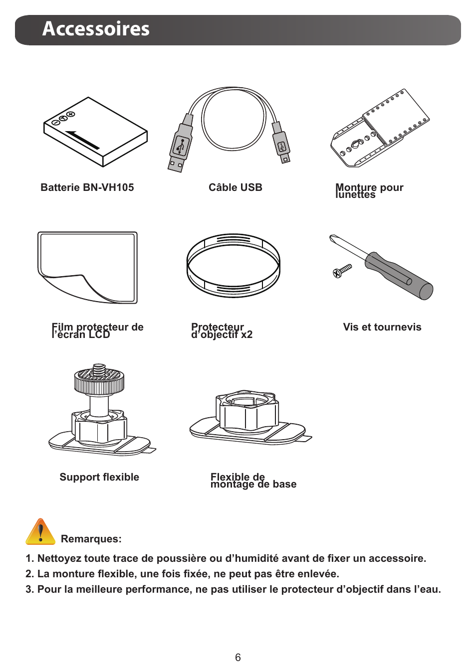 Accessoires | JVC GC-XA1 BE User Manual | Page 44 / 210